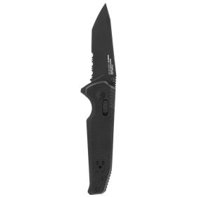 SOG Vision XR Black Partially Serrated