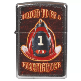 Zippo Proud To Be A Firefighter - Brushed Chrome