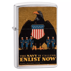 Zippo Enlist Now / Brushed Chrome