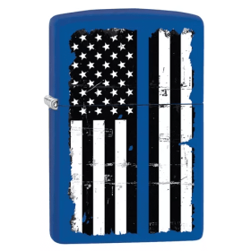 Zippo Police/Thin Blue Line - Royal Blue Matte