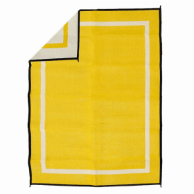 Recycled Plastic Indoor & Outdoor Rug with plastic carry bag: Aspen Yellow 5' x 7'
