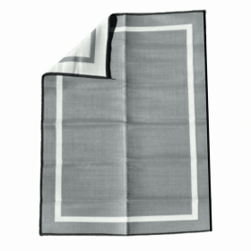 Recycled Plastic Indoor & Outdoor Rug with plastic carry bag: Gray 5' x 7'