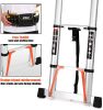 Telescoping Ladder 16.5 FT Lightweight Aluminum Extension Ladder with Stable Support Easy Retraction Anti-Slip Collapsible Ladder for Home Roof Multi-