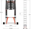 Telescoping Ladder 16.5 FT Lightweight Aluminum Extension Ladder with Stable Support Easy Retraction Anti-Slip Collapsible Ladder for Home Roof Multi-