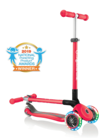 Primo Foldable Scooter With Lights (Color: Red, size: Age 3+)