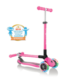 Primo Foldable Scooter With Lights (Color: Deep Pink, size: Age 3+)