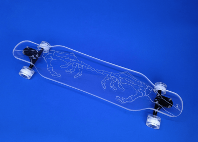 Skeleton Hand Skateboard (Color: Black, size: 40 in)
